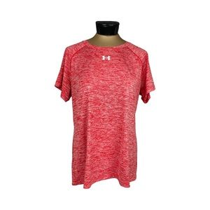 Under Armour Womens Twisted Tech Locker Tee In Space Dyed Red Size L
